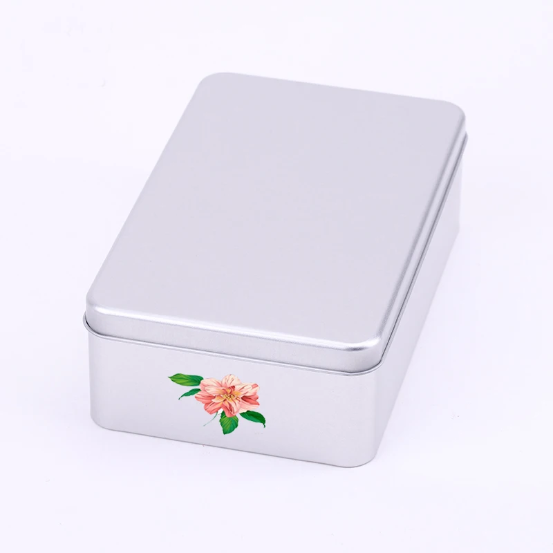 Manufacturer Custom Tinplate Box rectangular Flat Cover Tea tin box