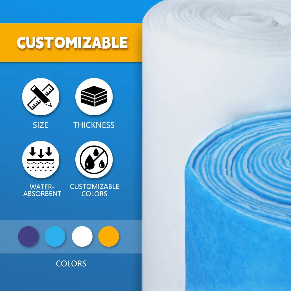 Chinese Manufacturer Synthetic Fibre Pre Filter Cotton Air Inlet Filter Roll  For Industrial Air Pollution Control