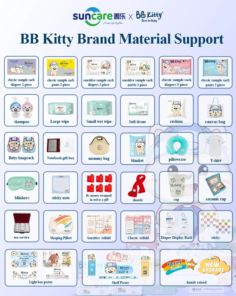 BB Kitty Prmium 2 упаковки подгузники мягкие и дышащие одноразовые детские для новорожденных малышей