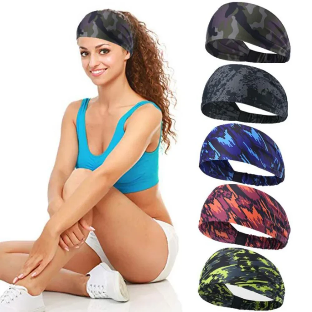 Men Sport Headband Cheap Basketball Custom Fitness Hair Band Plain Elastic Non Slip Sweat Yoga Head Band Baseball Cycling