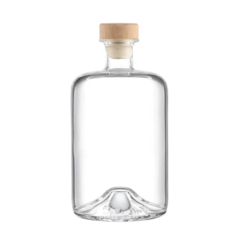 Factory Direct 500ml/750ml/1000ml Super Flint Glass Spirit Bottle with Cork Screw Cap and Carton Packing for Vodka Gin Vodka