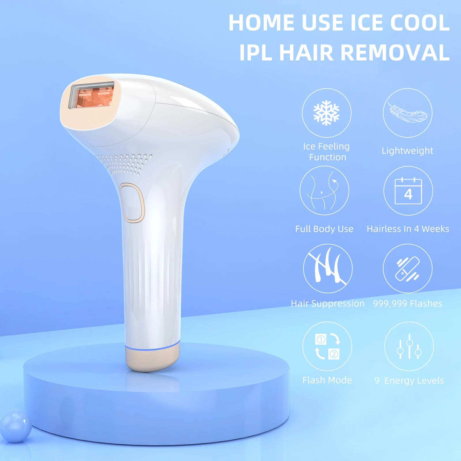 New Arrival Beauty Products Ipl Machine Handset Pulsed Light Ipl Laser Hair Removal Ice Cooling From Home Use