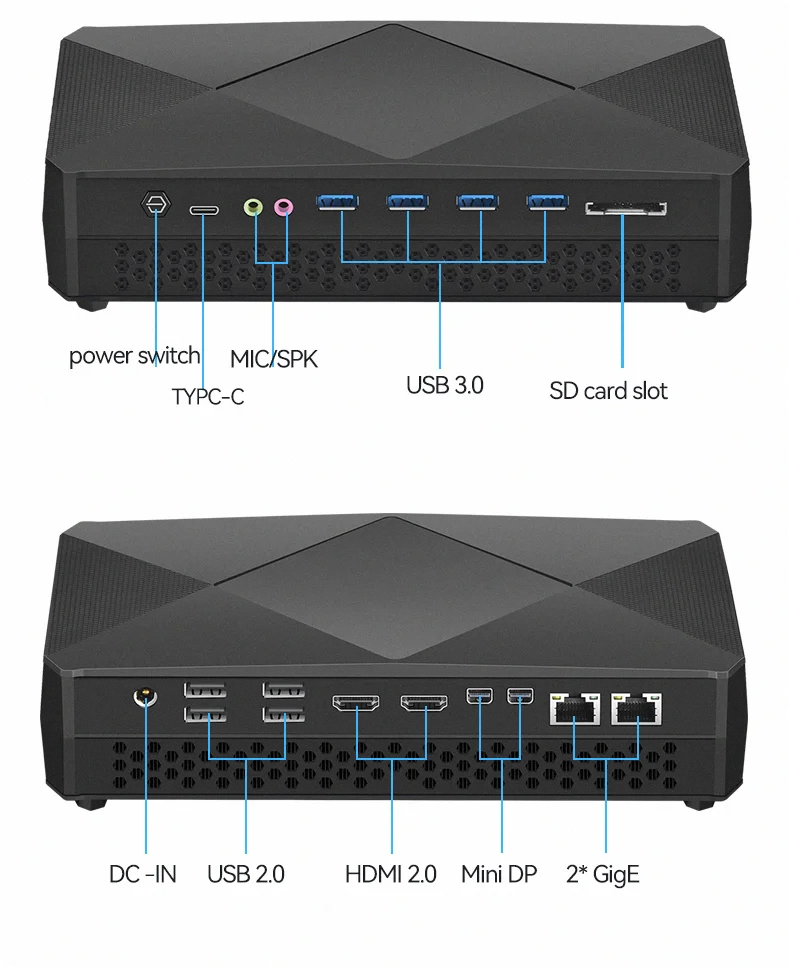 Cheap Fanless Industrial Mini PC Intel Celeron N3050 N3700 J4125 Dual Nics RJ45  4K Dual Lan Mini Computer 24x7 Watchdog
