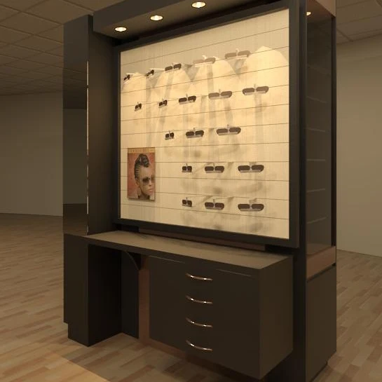 Optical Shop Design Wooden Sunglass Display Stand Showcase Custom Eyeglasses Store Shelf Decoration Eyewear Display Cabinet