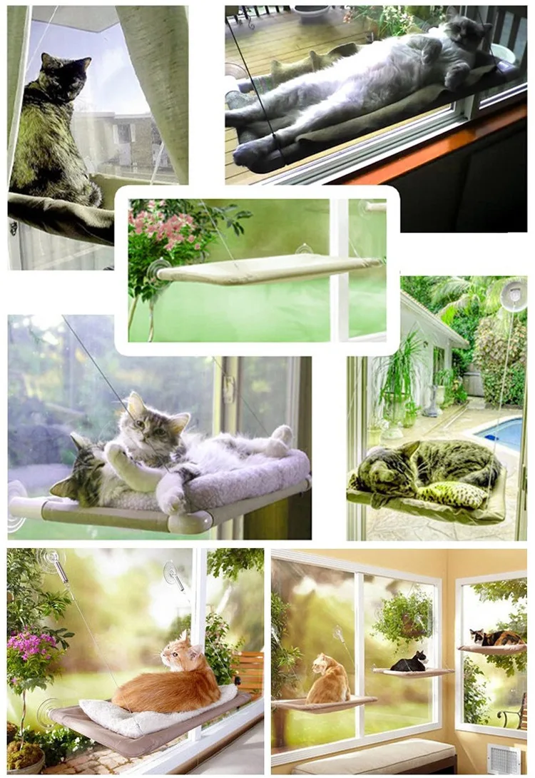 pet hanging hammock strong suction cat window perch seat bed-summer cat window mounted bed