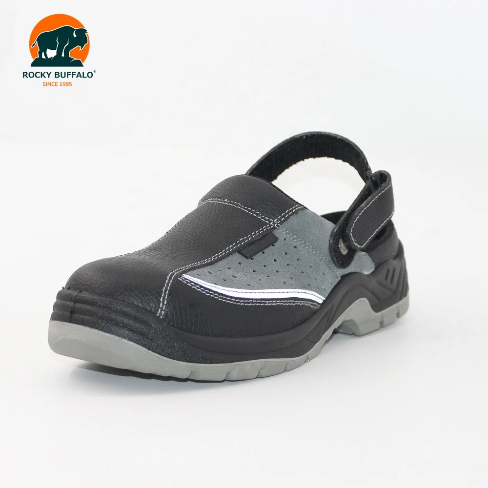 Rocky Buffalo leather upper summer safety shoes for hospital ESD black safety shoes truck driver shoes