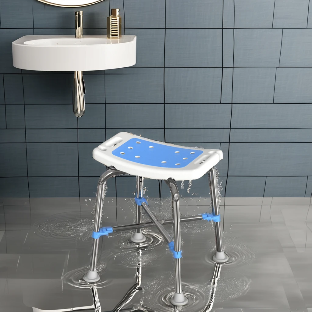 Dearevery Aluminum Alloy Adjustable Hospital Medical Nurse Shower Chair for Elderly and Disabled