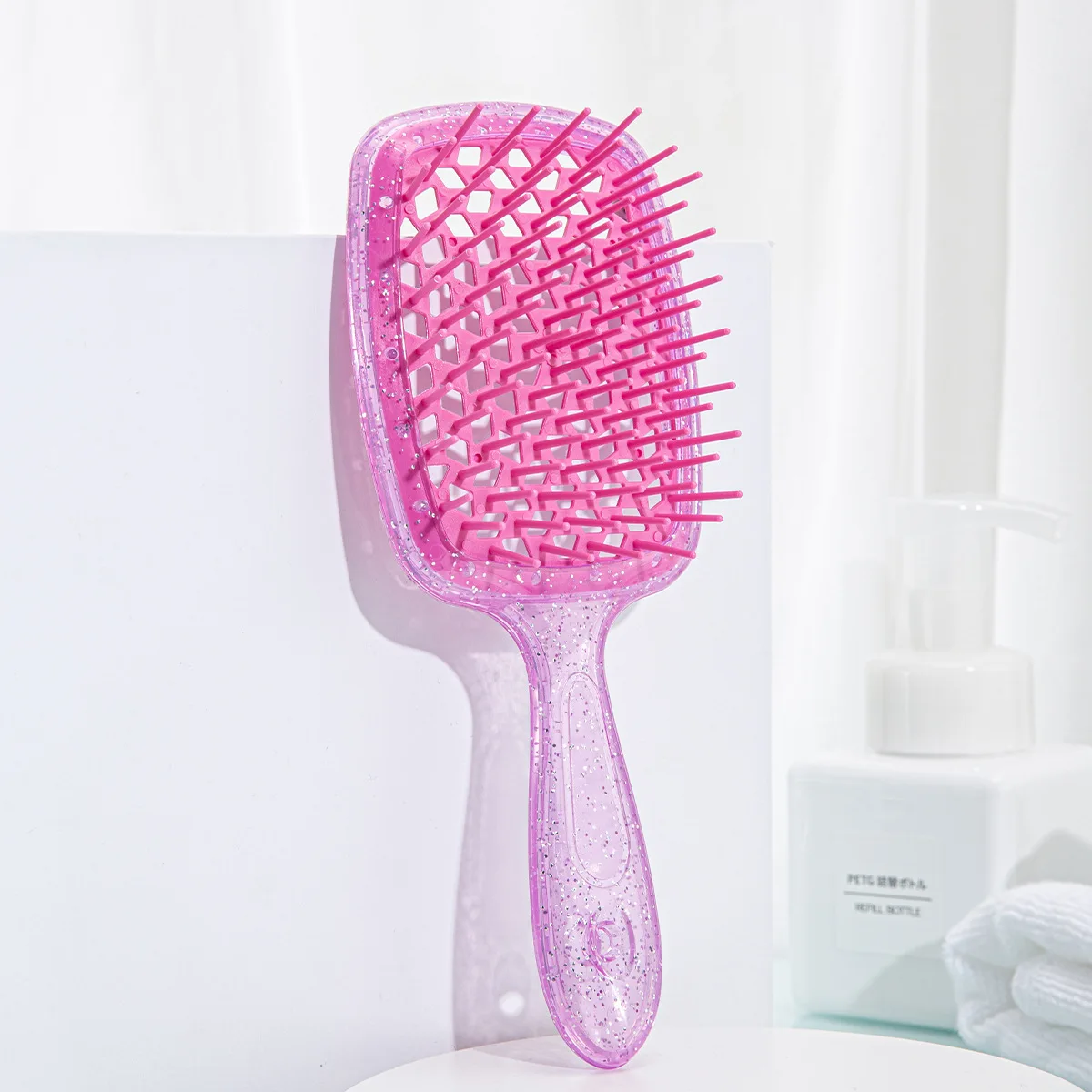Factory Wholesale Hair Brush Multicoloured Bling Hair Brush Super Comfortable Plastic Hair Comb For Women Girl
