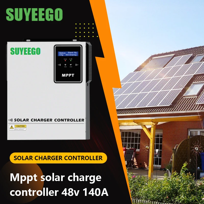SUYEEGO high PV input 450V 4200W 6500W 140A MPPT 24V 48V Lifepo4 Sealed Gel AGM Flooded Lithium Battery Solar Charge Controller