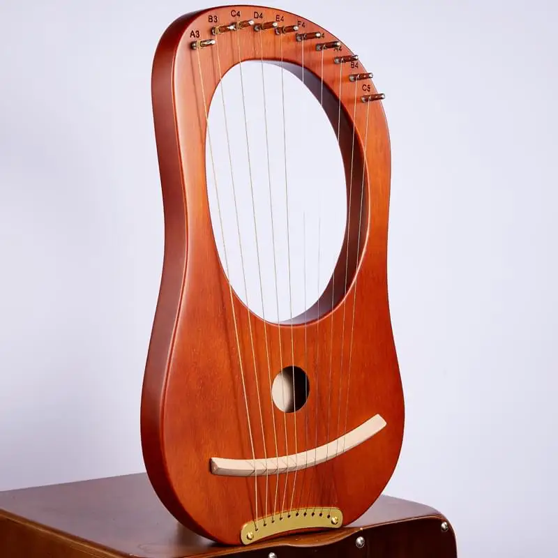 mini 10 strings lyre harp with tools other musical instruments for beginners