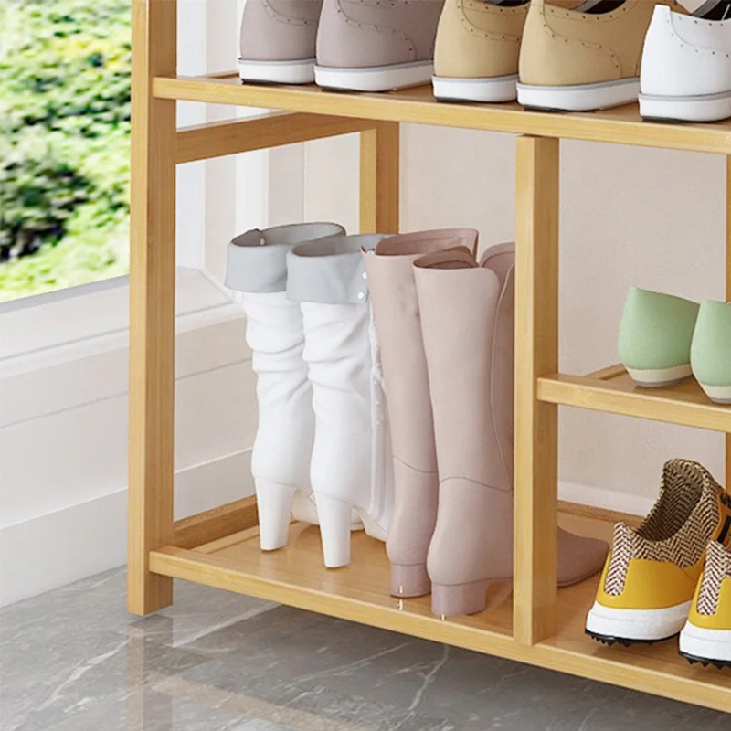 
Haichuan New style 6-Tier 2020 hot selling bamboo wooden shoe racks furniture shelf low factory price 