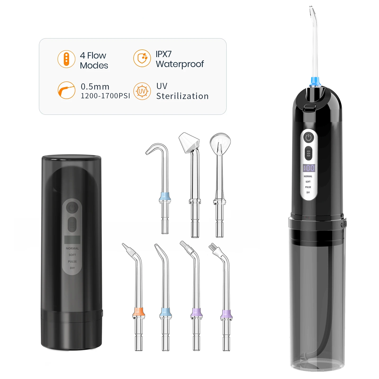 rechargeable uv sterilizer electric foldable cordless portable dental diy oral irrigator teeth jet cleaning water flosser