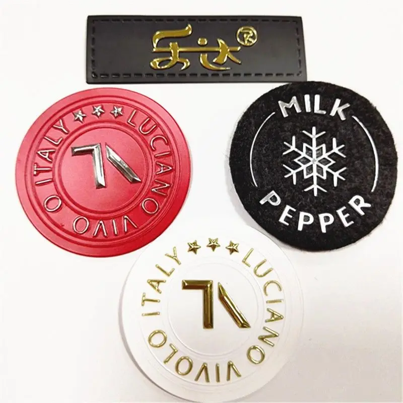 Wholesale Custom TPU Heat Transfer Embossed Logo Patch Badge Golden Tpu Holographic Heat Transfer Label for Garment