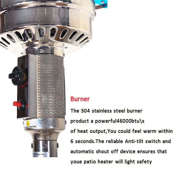 Standing Mushroom Tower Heater Portable Customizable Outdoor Pyramid Flame Gas Patio Heater