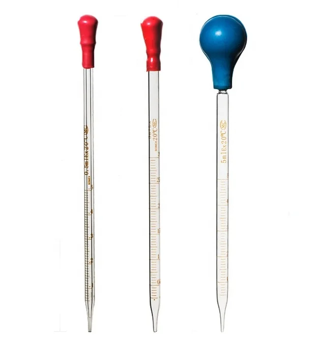 Tiandi Labs 100mm-200mm Glass Transfer Dropper Pipette With Red Rubber Cap