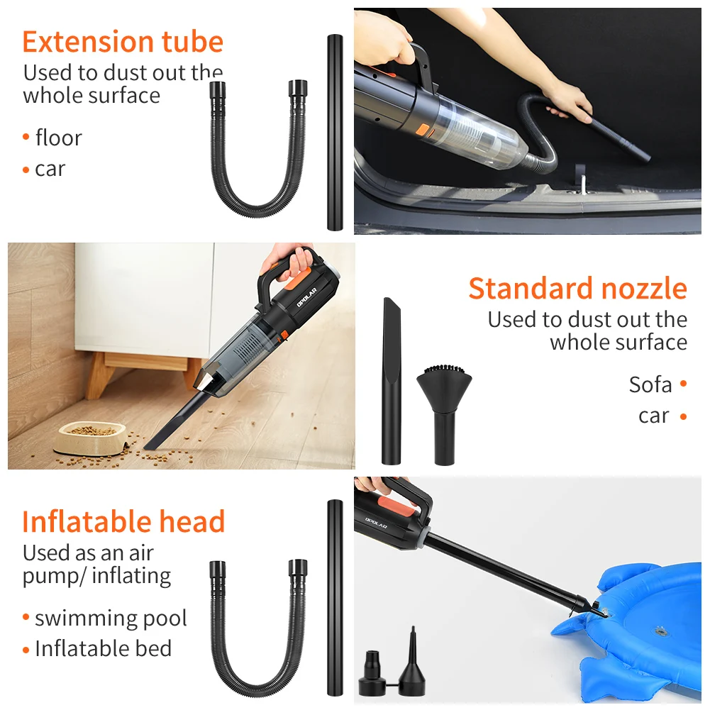 OPOLAR Cordless Vacuum Cleaner 6000PA High Power USB Portable Wireless Mini Handheld Car Vacuum Cleaner