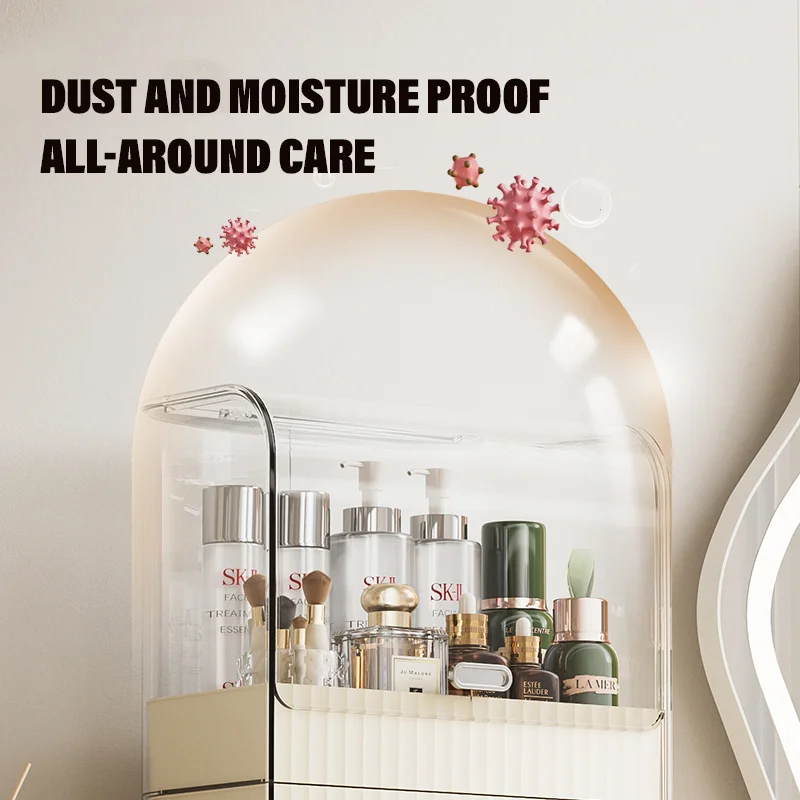 Dormitory Plastic Table Cosmetic Tray Storage Desktop Makeup Organizer With Drawers