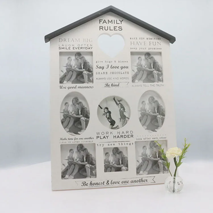 Custom combination Frame Photo Frame Vintage Bulk Wall Art Wood Collage Picture Frames For Home Decor ornament