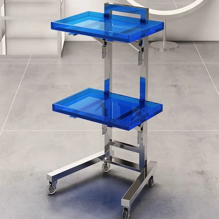 Wholesale Salon Furniture Hair Salon Trolley Hairdressing Fashion Foldable Trolley with Two Layers
