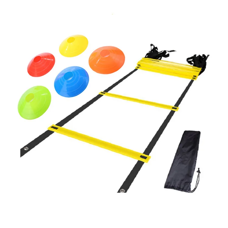 Custom Sports Equipment Adjustable Soccer Flat Fitness Exercise Speed Training Agility Ladder Set