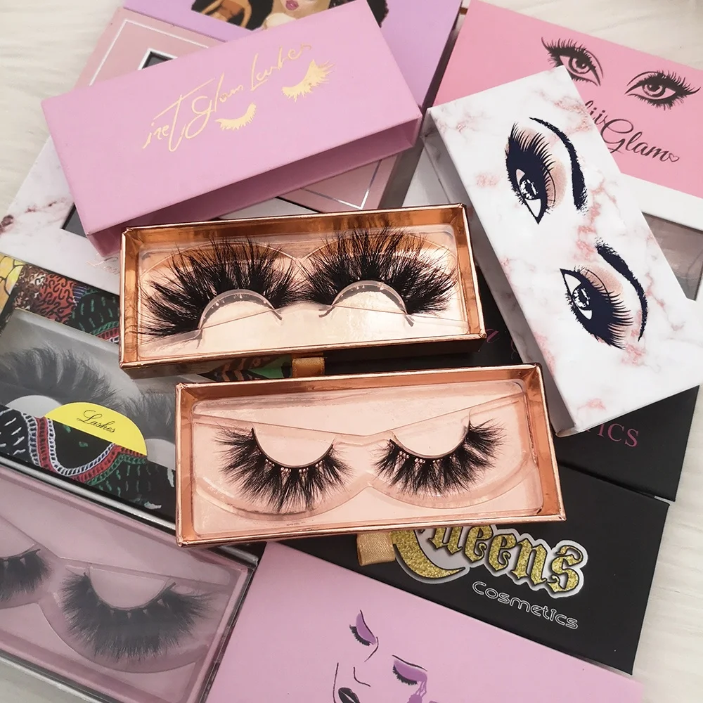 Own Brand Eyelash Boxfor Eyelash Box Eye Lashesh Box Blue 3d Mink Cosmetic Packaging Corrugated Board Handmade Hand Made Lashes