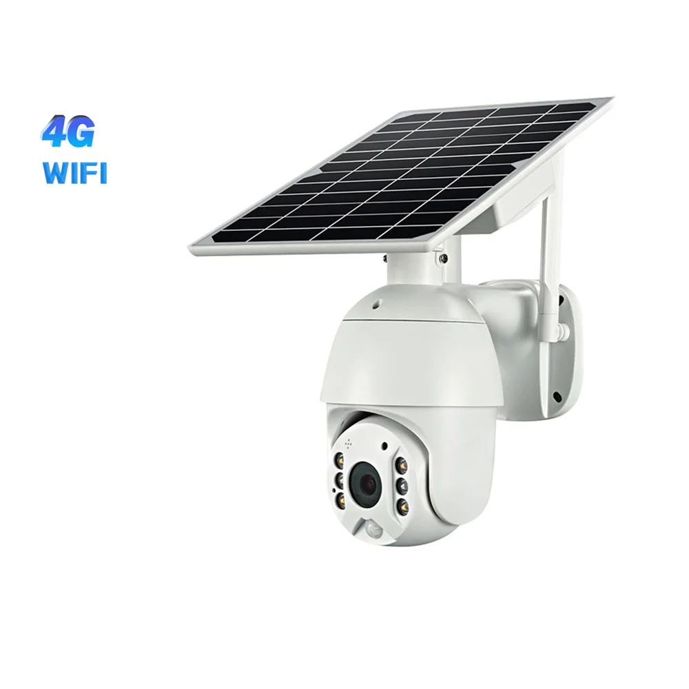 4G Intelligent Solar Energy Alert PTZ Camera with Solar Battery 4G Outdoor Security CCTV Camera
