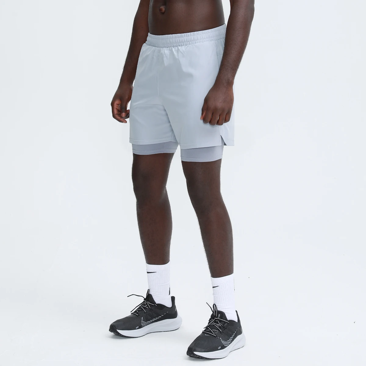 2 в 1 с подкладкой пустой изготовленный на заказ логотип сетчатая спортивная одежда Спортивные шорты Джоггеры мужские беговые шорты для спортивного зала