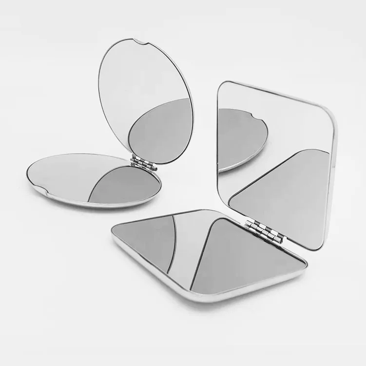 Shatterproof Stainless Steel Ultra Slim Folding Portable Mirror Makeup Unbreakable Camping Mirror For Personal Use,Travelling