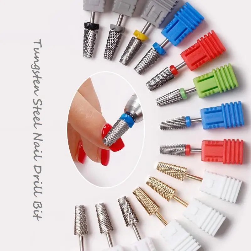 Manicure tools safety nail polishing remove 5 in 1 nail drill bit XF/F/M/C/XC/2XC cutter cuticle tungsten carbide nail drill bit