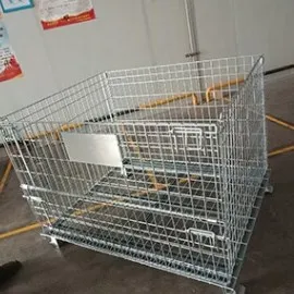 Industrial Collapsible Pallet Mesh Container Cage Trolley Roll Container Cage Trolley With Door