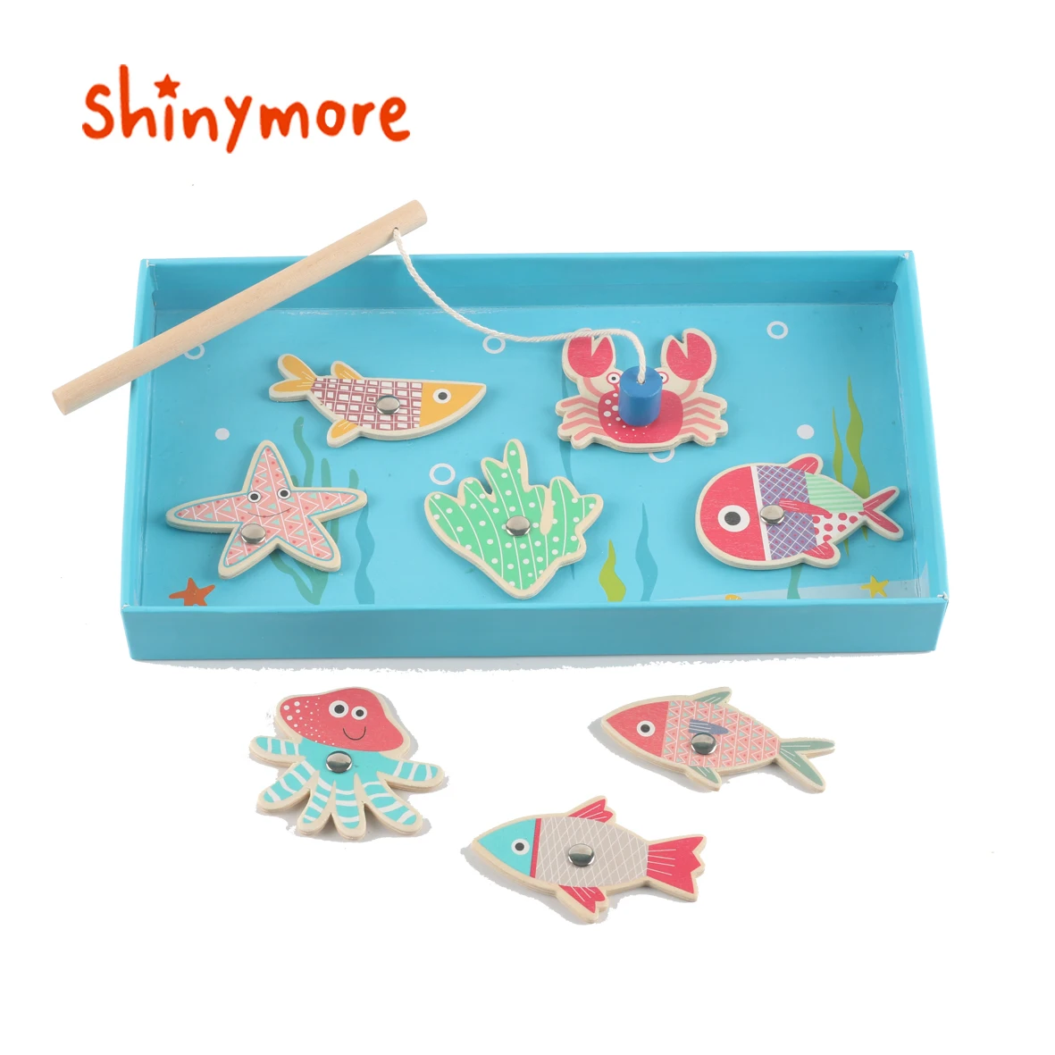 early education wooden fishing game toys for kids