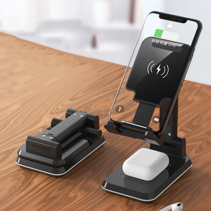 
10W Desk Phone Holder Charger, Support Earphone and Mobile Phone With Wireless Charger Function, Phones Accessories 2021 