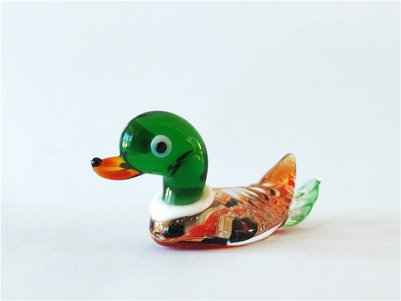
Cute colorful handmade murano glass duck glass animal figurine 