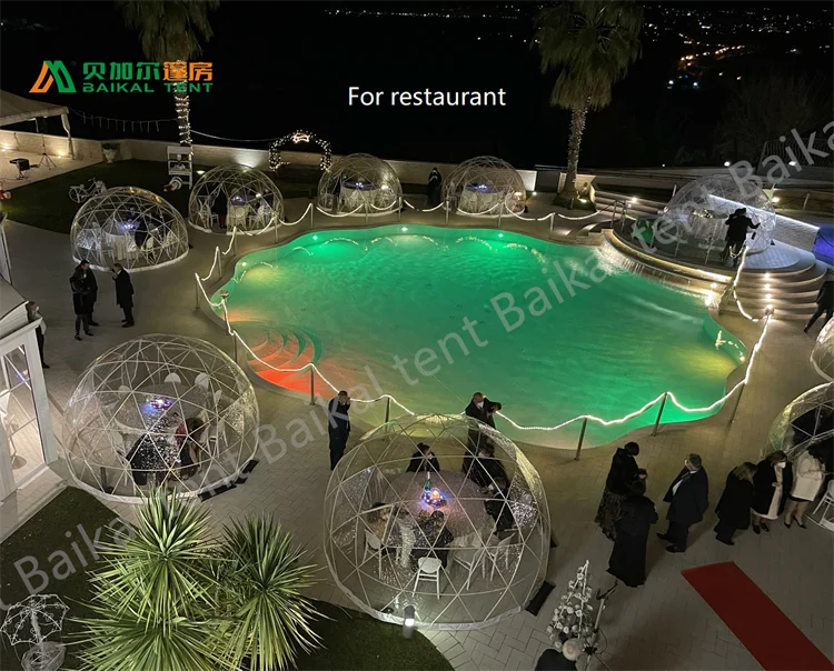 3.6m transparent garden plastic outdoor igloo clear dome tents