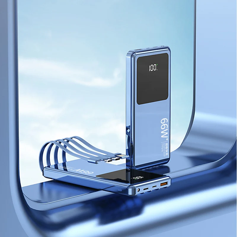 Multifunction Promotion Gift Fast Charge 66W Mobile Power Bank Large Capacity 20000 MA Small Portable Charging Powerbanks