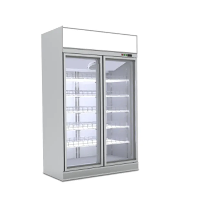 Double Glass Door Upright Fridge Soft Drinks Refrigerator Chiller for drinks