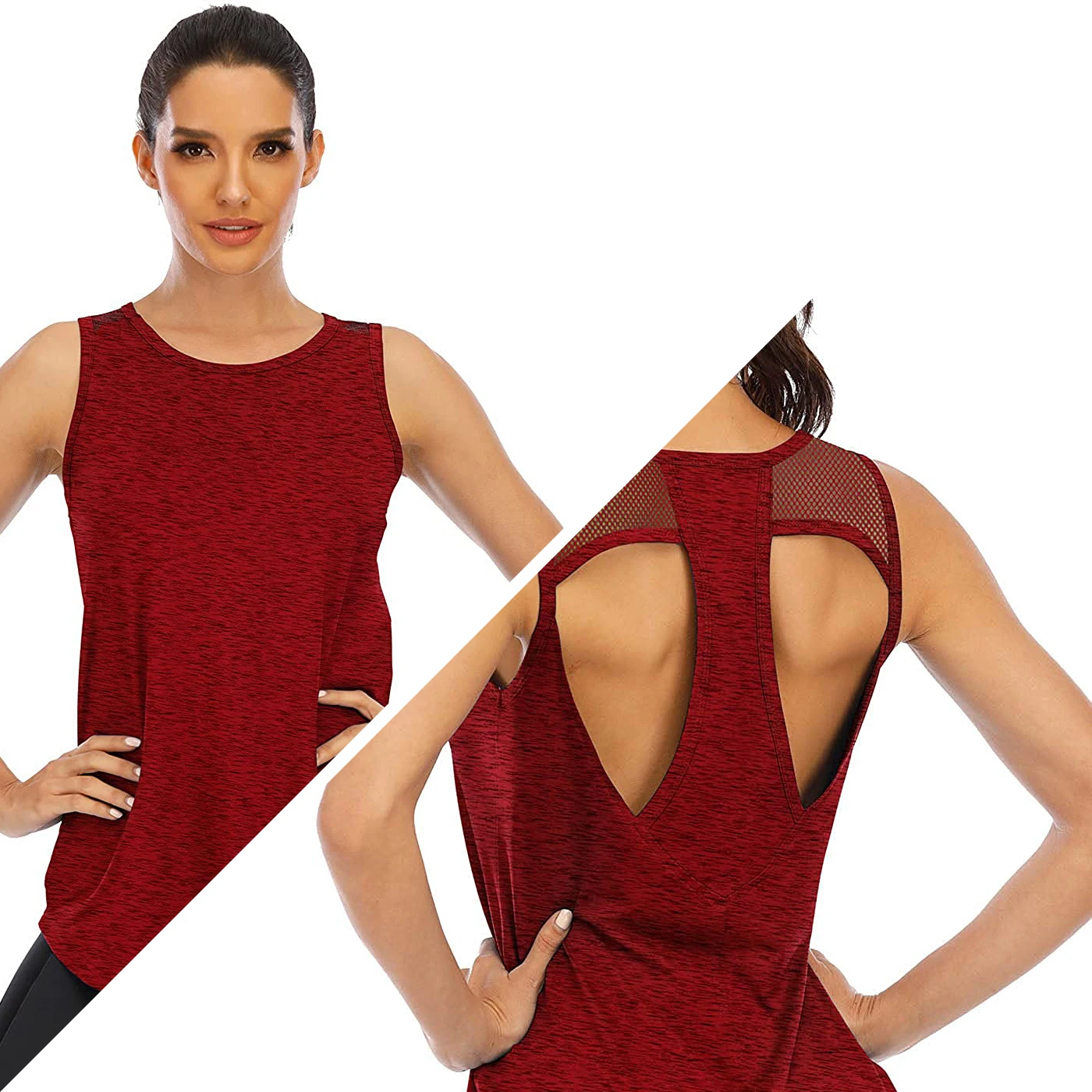 2021 Wholesale Custom Women Backless Breathable Workout Sports Yoga Fitness Seamless Basic Tank Tops