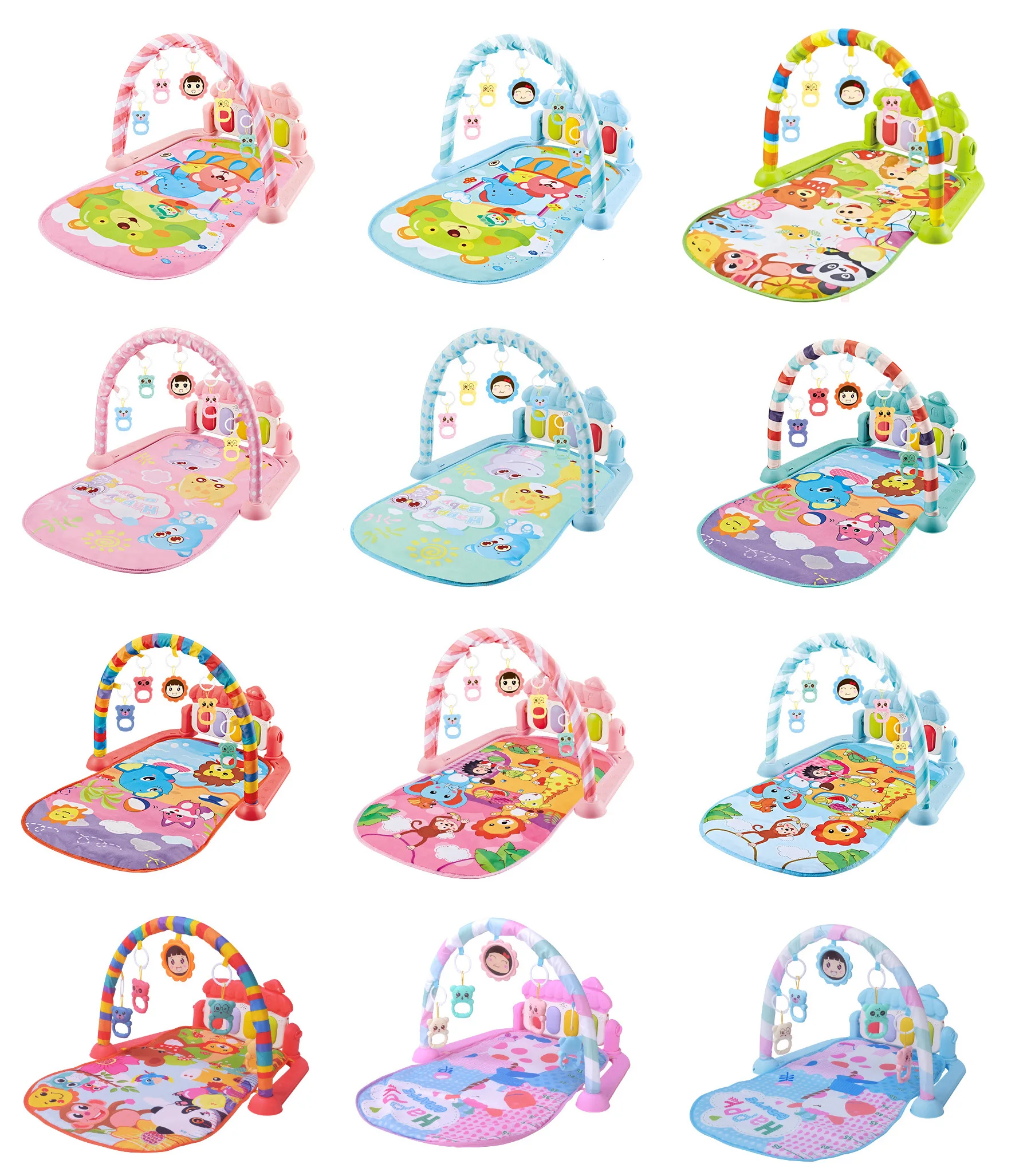 Wholesale OEM Certificate Thickening Baby Gyms Pedal Piano Play Mat Toddler Fitness Frame