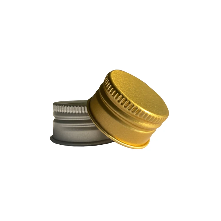 28mm Threaded Screw Perfume Test Tube Gold Ropp Plastic Jar pet Bottle Aluminum Cap