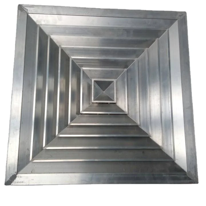 square air diffuser 4 way ceiling supply diffuser with damper 4 way grille