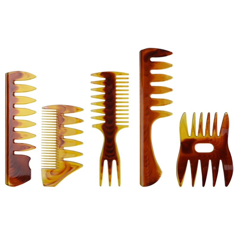 wholesale Custom Logo Printed plastic wide tooth hair comb salon or home hairdressing comb plastic comb