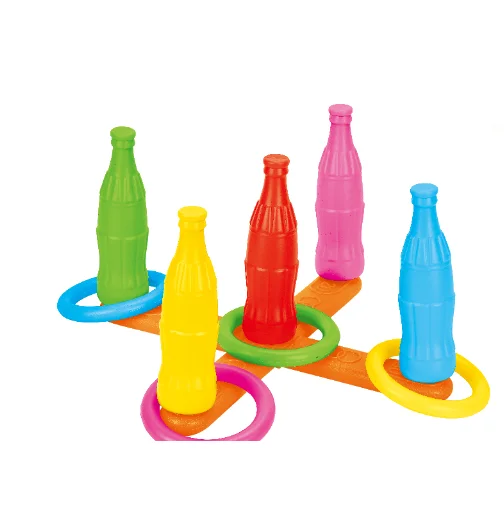 Factory wholesale outdoor toss game Sport 4 coke bottle ferrules ring toss shot game
