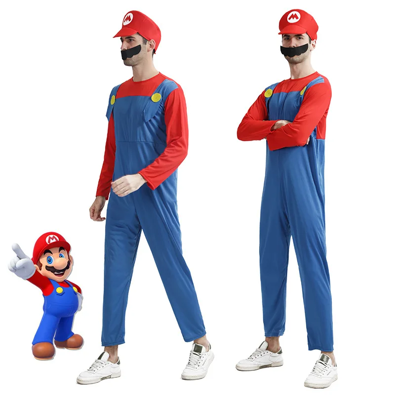 anime Mario Halloween Cos Costume Plumbers Performance Super Mary Cartoon Anime Play Costume