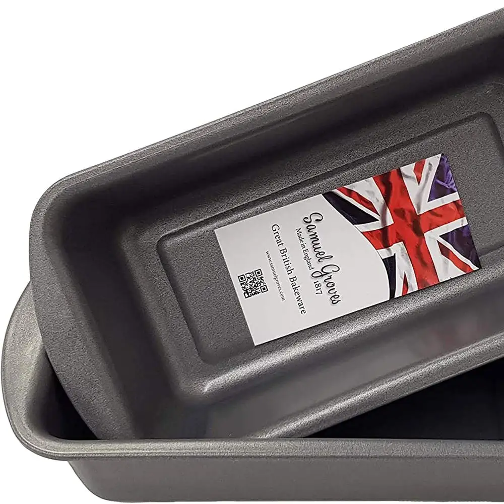 
2Lb Loaf Tin Twin Pack Non Stick Coated Bread Pan Tray Set PFOA Free bakeware 