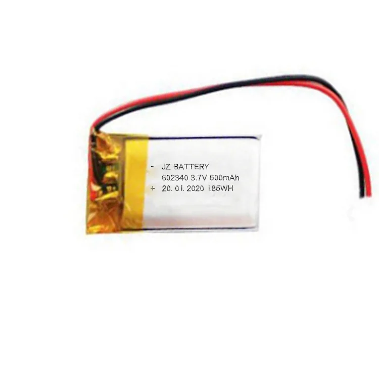 Rechargeable 602535 3.7V 500mAh pouch lithium ion polymer battery