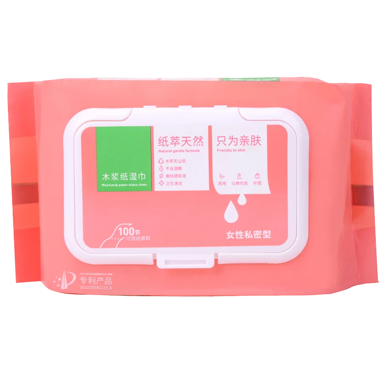 Семейная упаковка, промываемые гигиенические чистящие салфетки из древесной целлюлозы, женские интимные салфетки
