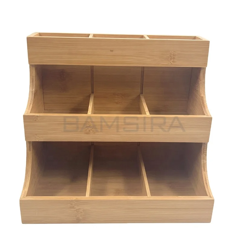 Vertical Tea Bag Organizer - Bamboo Tea Bag Holder. Holds 180 Tea Bags