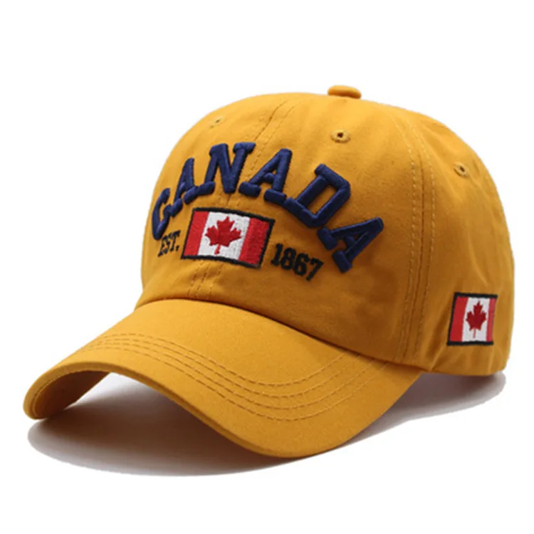 Factory price custom high quality fashion 5 panel a frame cotton CANADA logo baseball caps for four seasons sports hats