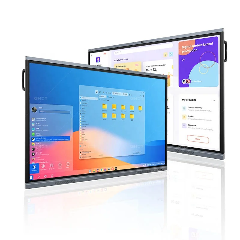 15% Discount Digital Flat Panel Education Touch Screen 982.61 Dual System Interactive White Board Interactive Displays