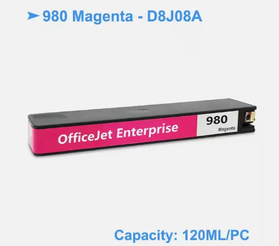 Pigment Ink For HP 980XL 980 Compatible Ink Cartridge With Dye Ink For HP Officejet Enterprise X555xh Printer